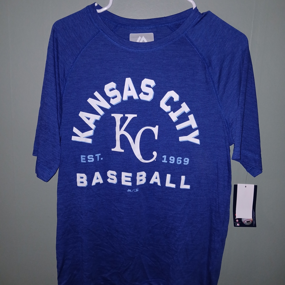 Majestic Blue Kansas City Baseball Tee